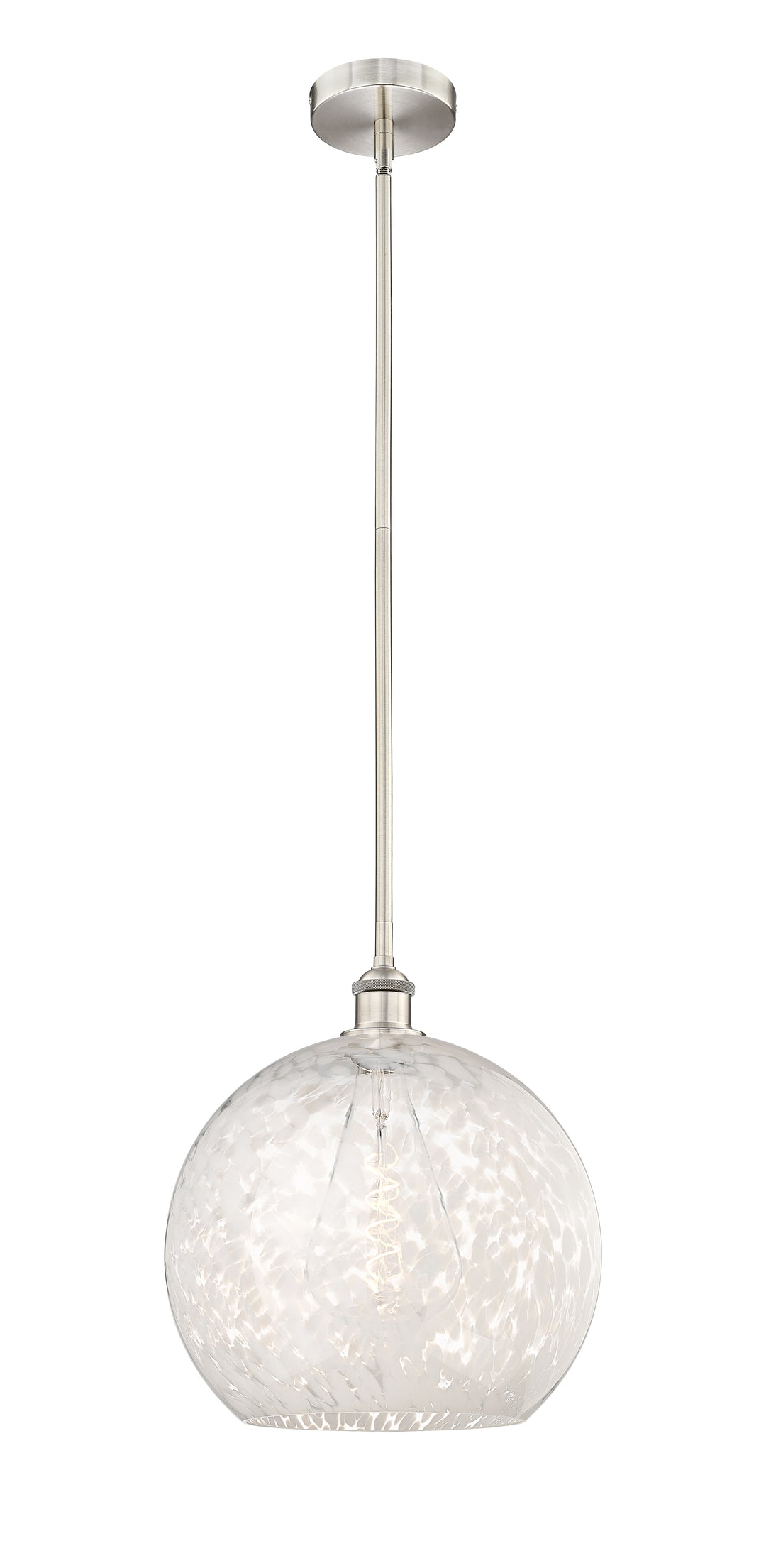 Innovations Lighting White Mouchette 14" Pendant - Brushed Satin Nickel Pendants Innovations Lighting White Mouchette ; Glass Type: White  