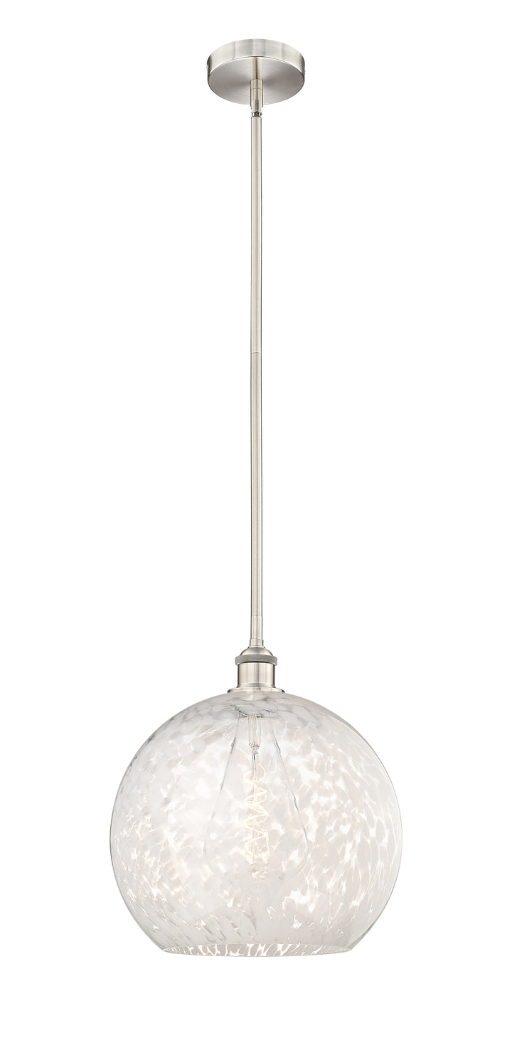 Innovations Lighting White Mouchette 14" Pendant - Brushed Satin Nickel Pendants Innovations Lighting White Mouchette ; Glass Type: White  