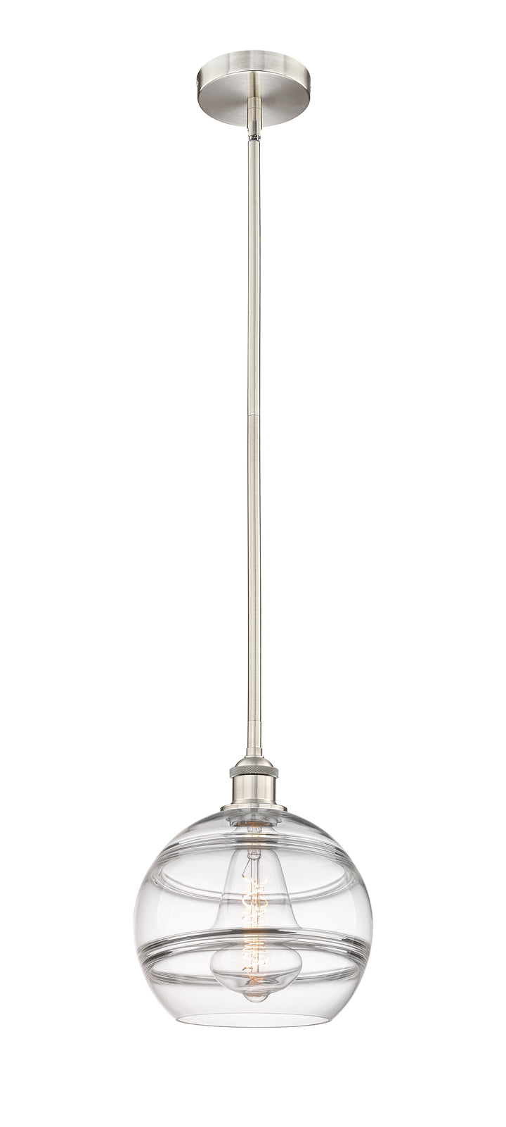 Innovations Lighting Rochester 10" Mini Pendant - Brushed Satin Nickel Mini-Pendants Innovations Lighting Clear ; Glass Type: Clear  