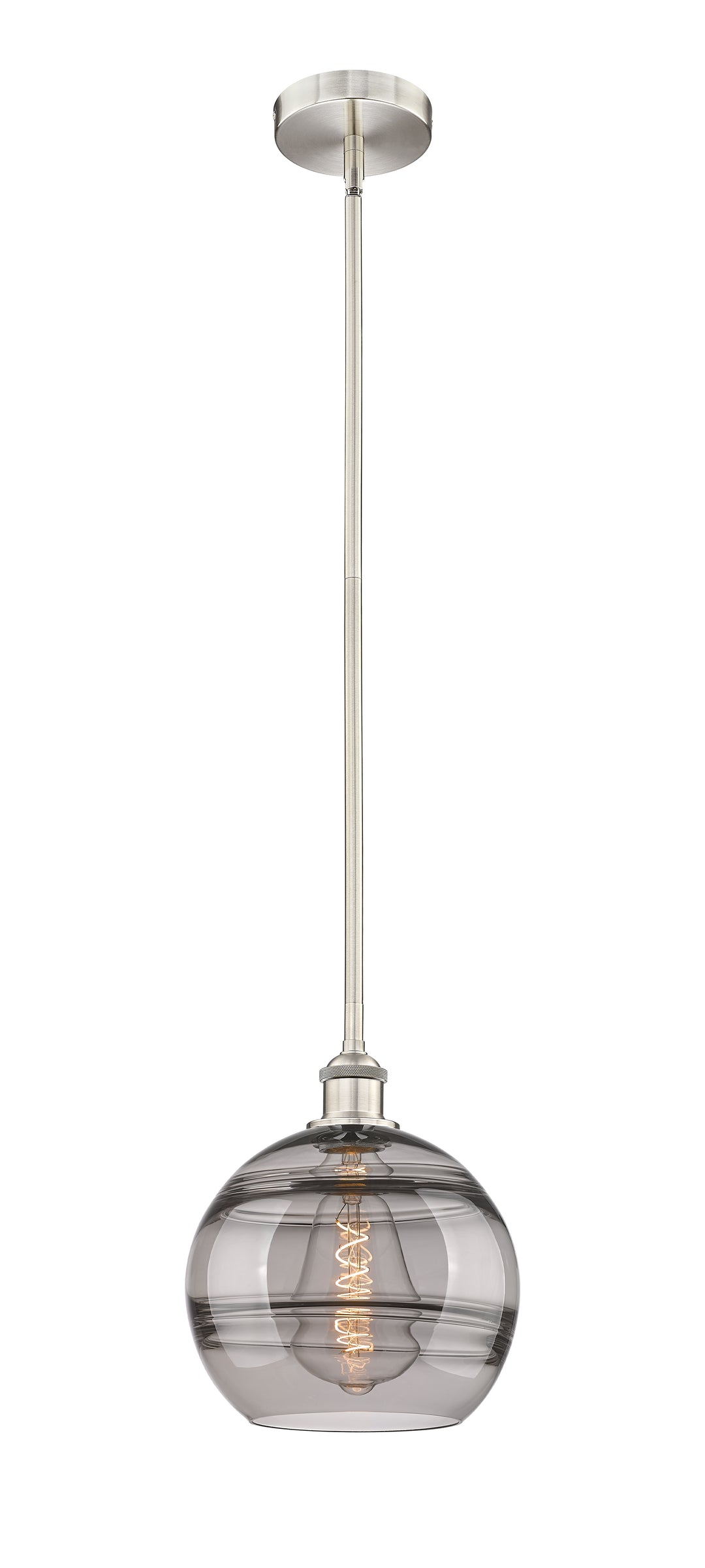 Innovations Lighting Rochester 10" Mini Pendant - Brushed Satin Nickel Mini-Pendants Innovations Lighting Light Smoke ; Glass Type: Smoked  