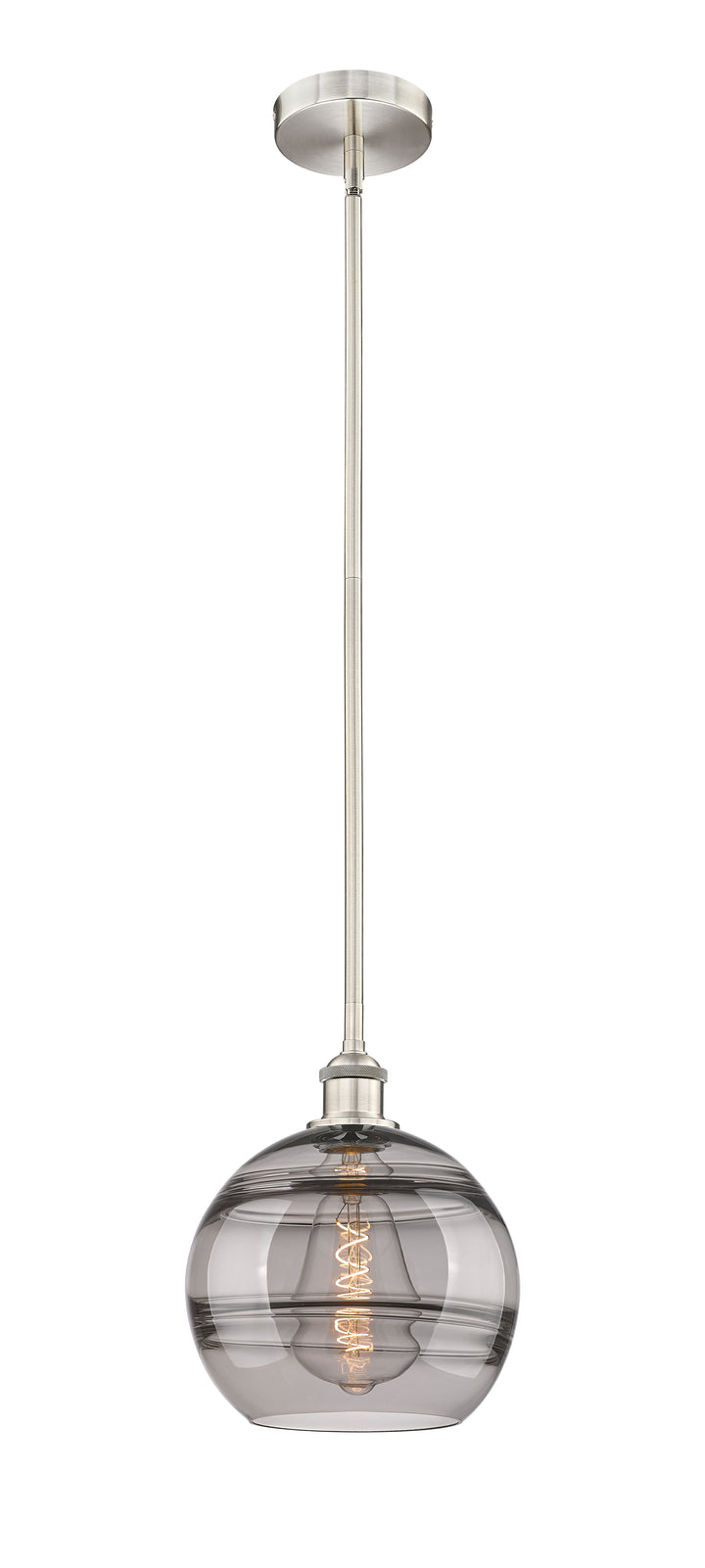 Innovations Lighting Rochester 10" Mini Pendant - Brushed Satin Nickel Mini-Pendants Innovations Lighting Light Smoke ; Glass Type: Smoked  