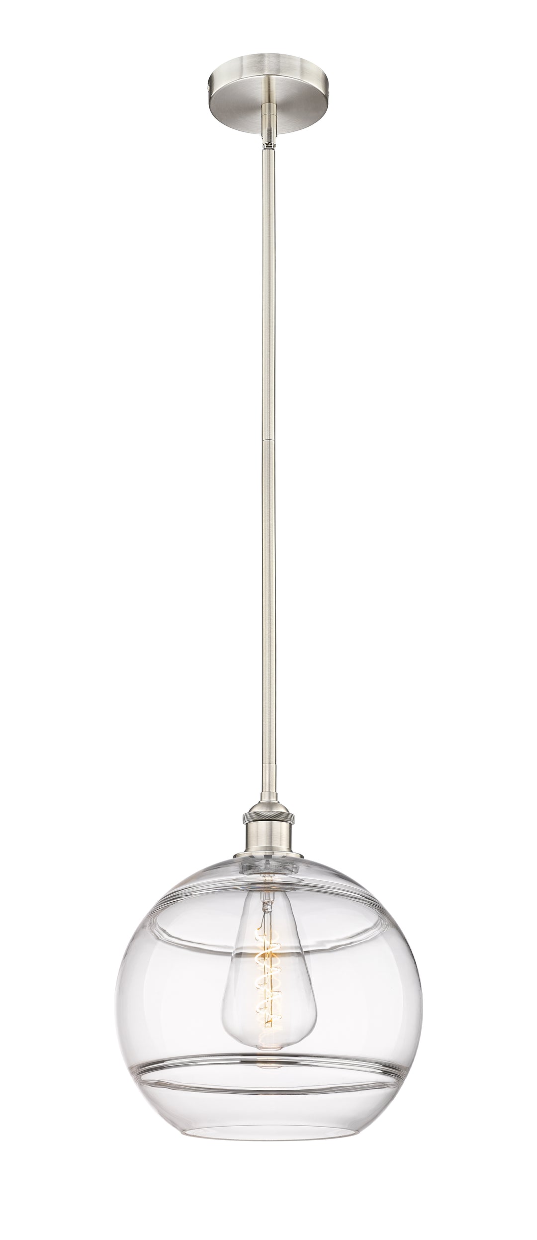 Innovations Lighting Rochester 12" Mini Pendant - Brushed Satin Nickel Mini-Pendants Innovations Lighting Clear ; Glass Type: Clear  