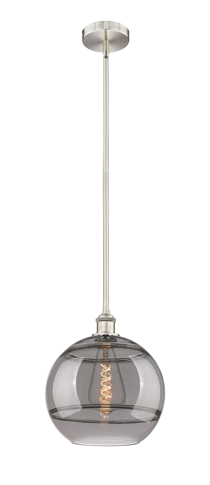 Innovations Lighting Rochester 12" Mini Pendant - Brushed Satin Nickel Mini-Pendants Innovations Lighting Light Smoke ; Glass Type: Smoked  