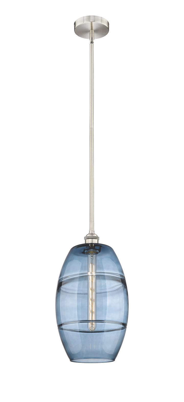 Innovations Lighting Vaz 10" Mini Pendant - Brushed Satin Nickel Mini-Pendants Innovations Lighting Blue  ; Glass Type: Blue  