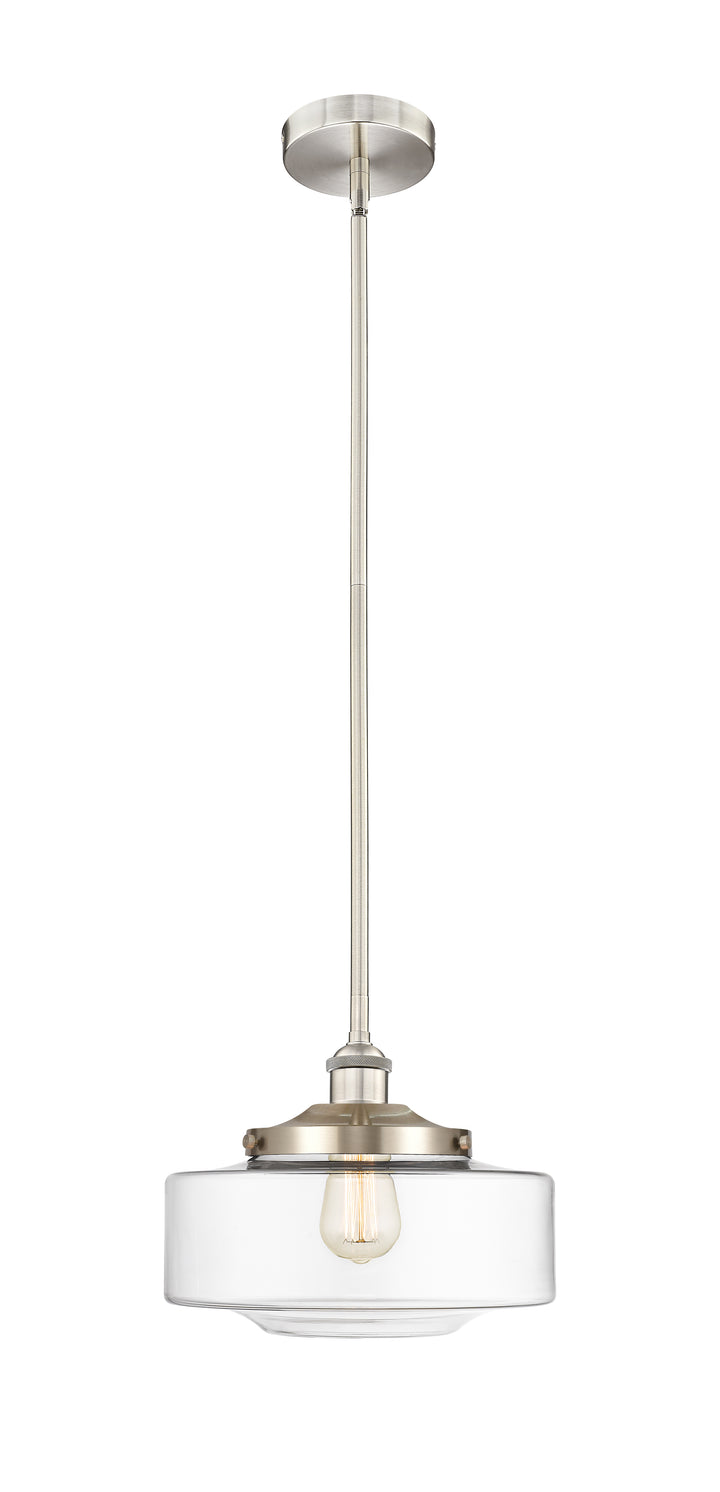 Innovations Lighting Bridgeton 12" Mini Pendant - Brushed Satin Nickel Mini-Pendants Innovations Lighting Clear ; Glass Type: Transparent  