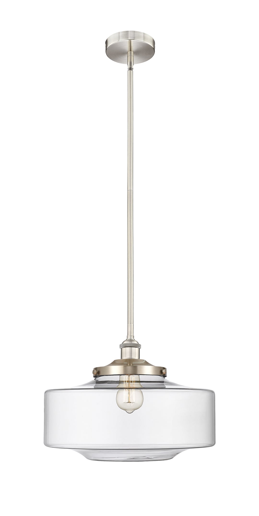 Innovations Lighting Bridgeton 16" Mini Pendant - Brushed Satin Nickel Mini-Pendants Innovations Lighting Clear ; Glass Type: Transparent  