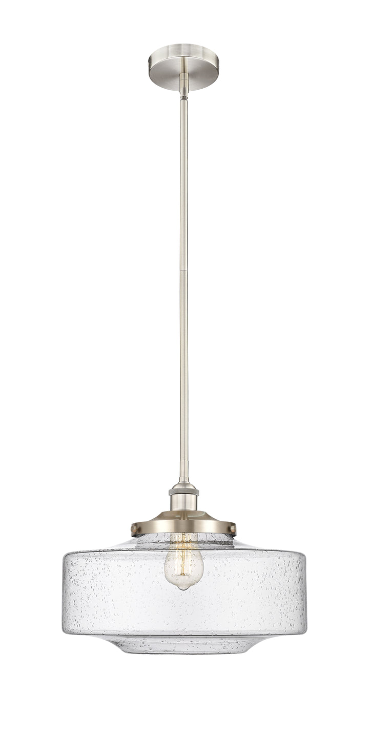 Innovations Lighting Bridgeton 16" Mini Pendant - Brushed Satin Nickel Mini-Pendants Innovations Lighting Seedy ; Glass Type: Seeded  