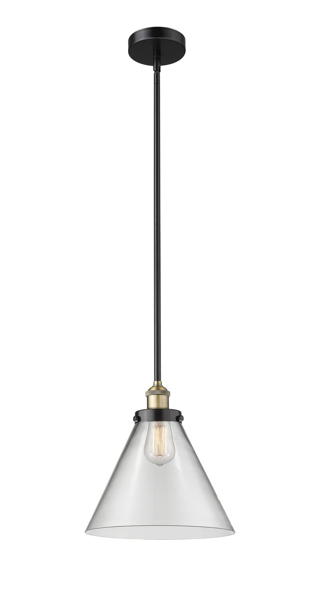 Innovations Lighting Cone 12" Mini Pendant - Black Antique Brass Mini-Pendants Innovations Lighting   