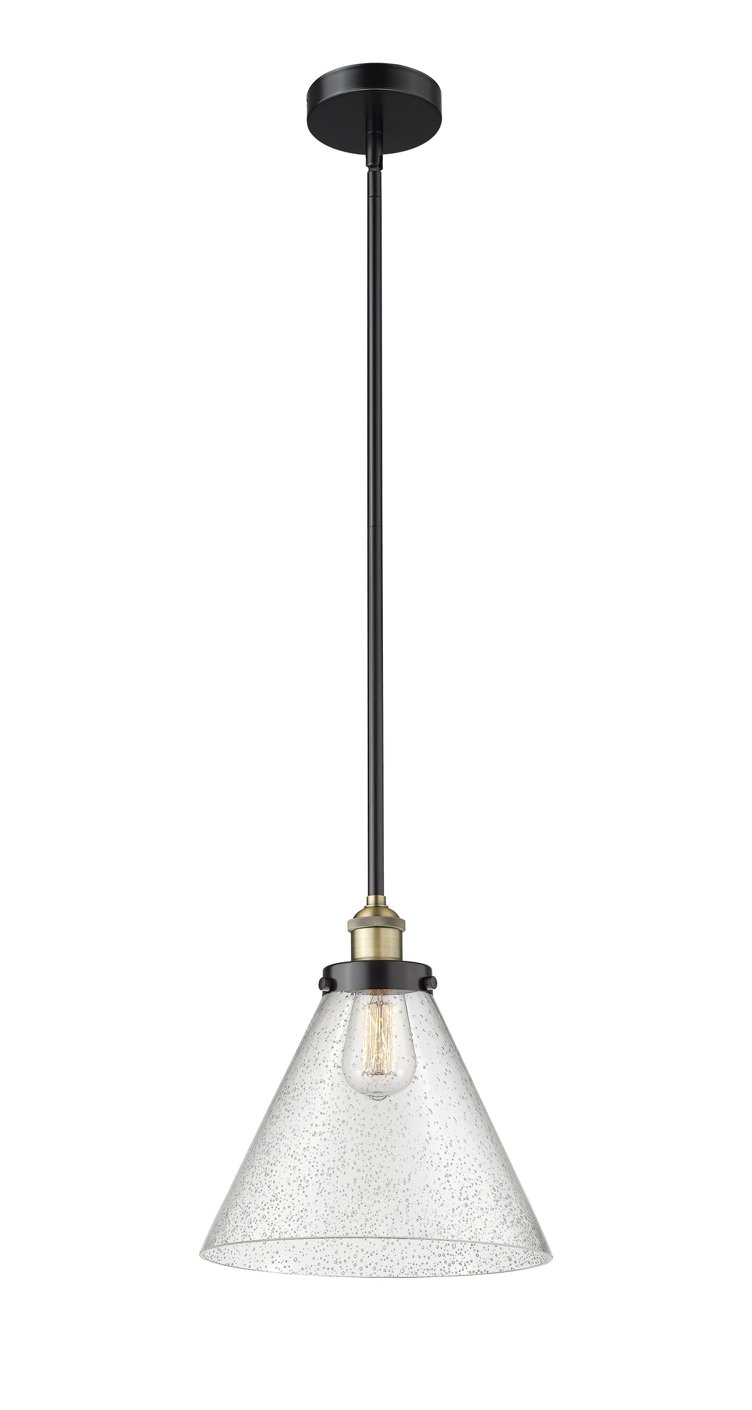 Innovations Lighting Cone 12" Mini Pendant - Black Antique Brass Mini-Pendants Innovations Lighting   