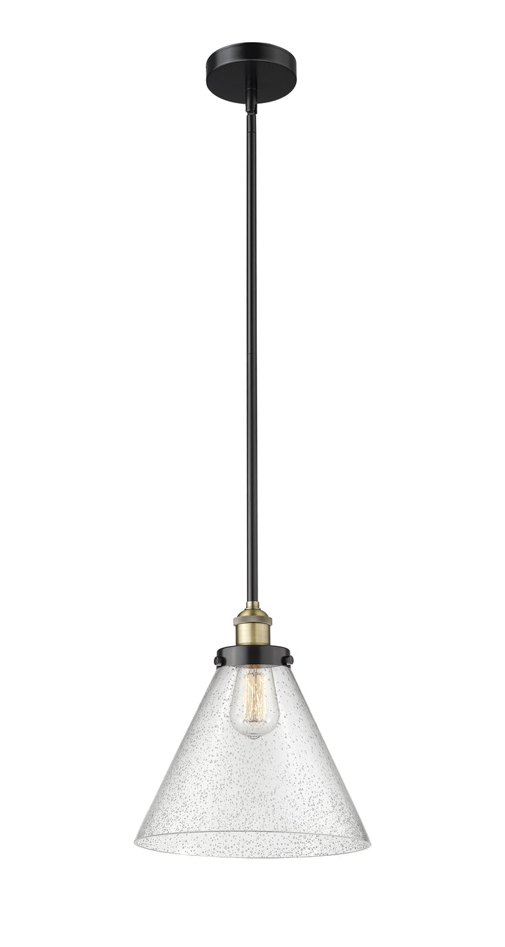 Innovations Lighting Cone 12" Mini Pendant - Black Antique Brass Mini-Pendants Innovations Lighting   