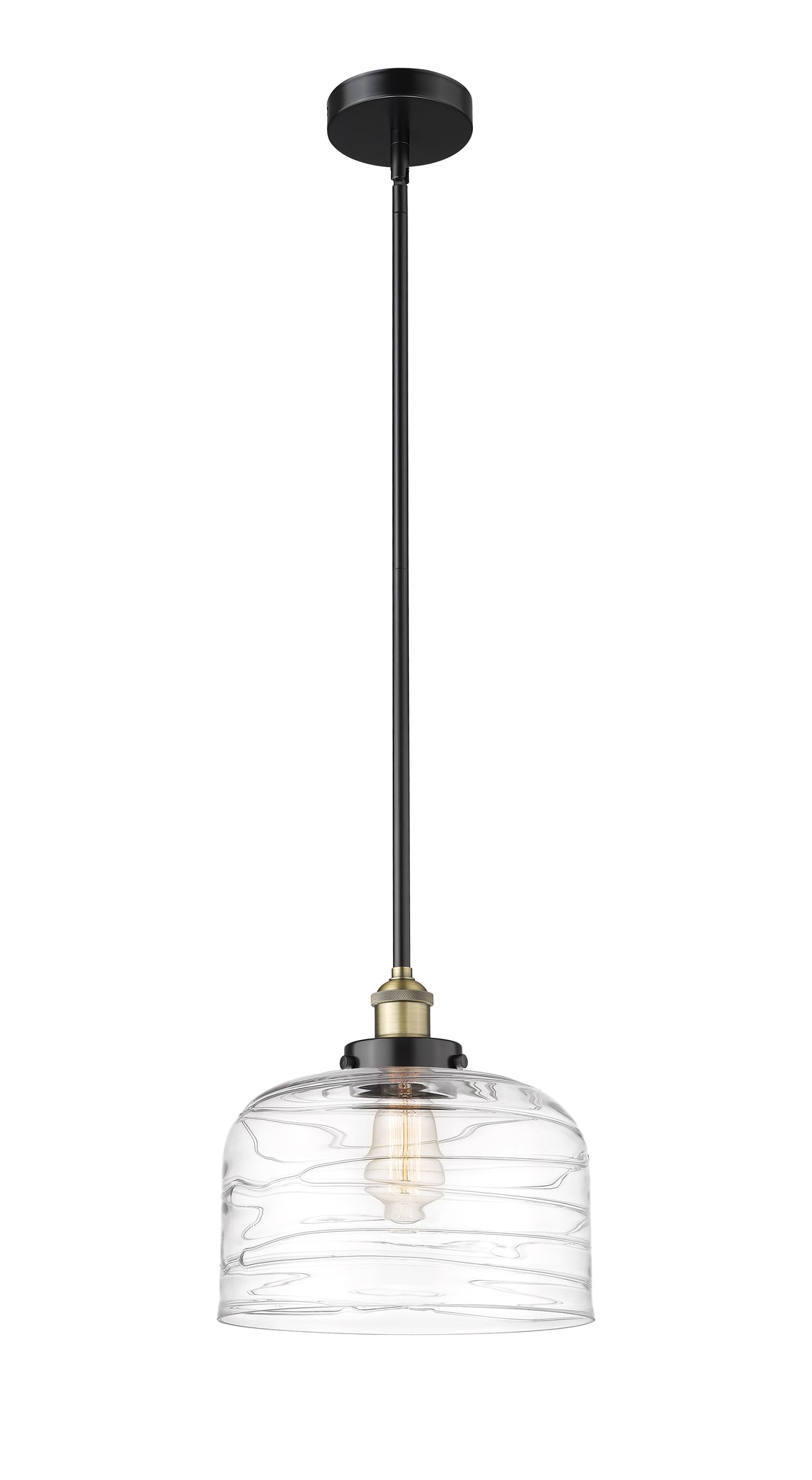 Innovations Lighting Bell 12" Mini Pendant - Black Antique Brass Mini-Pendants Innovations Lighting   