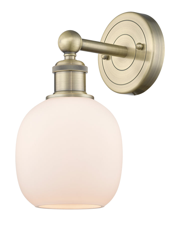 Innovations Lighting Belfast 6" Sconce - Antique Brass Wall Sconces Innovations Lighting Matte White ; Glass Type: White  