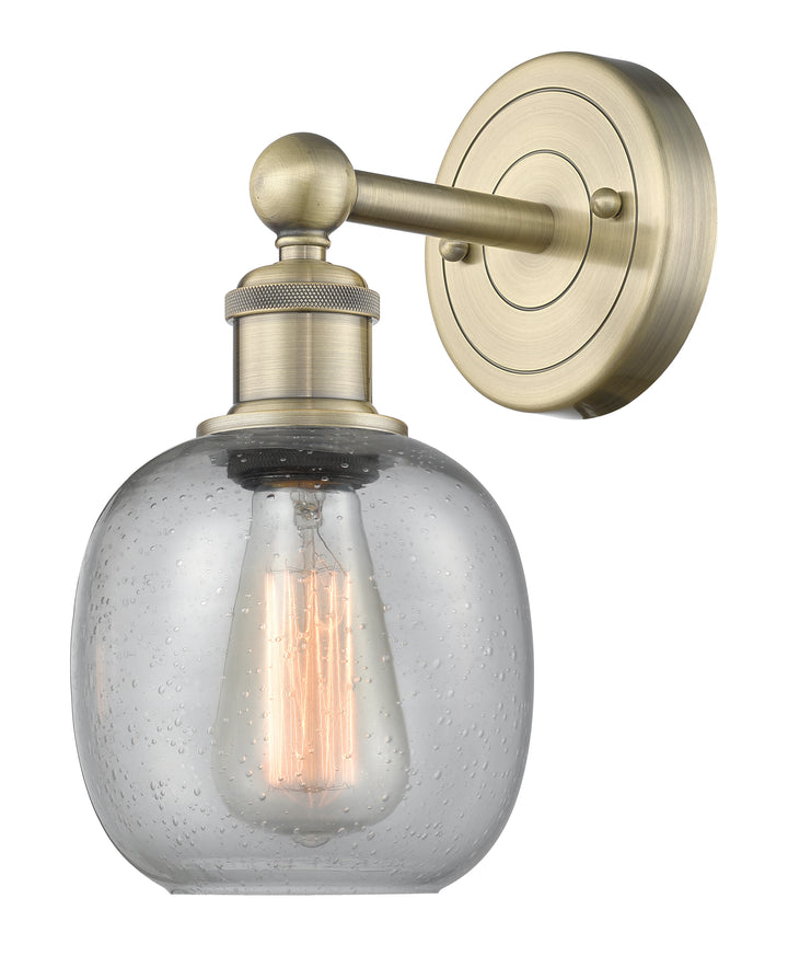 Innovations Lighting Belfast 6" Sconce - Antique Brass Wall Sconces Innovations Lighting Seedy ; Glass Type: Seeded  