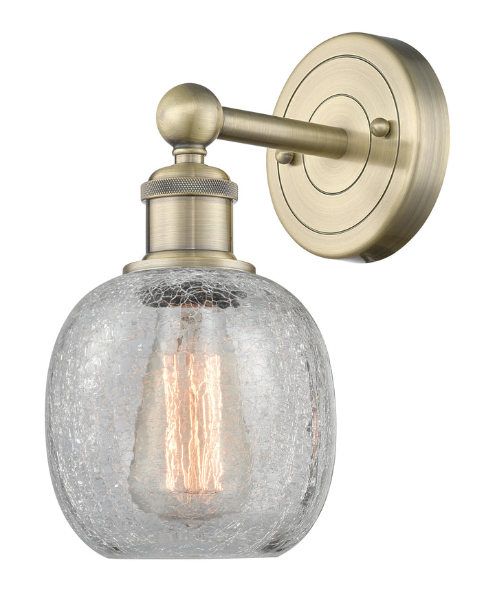 Innovations Lighting Belfast 6" Sconce - Antique Brass Wall Sconces Innovations Lighting Clear Crackle ; Glass Type: Crackled  