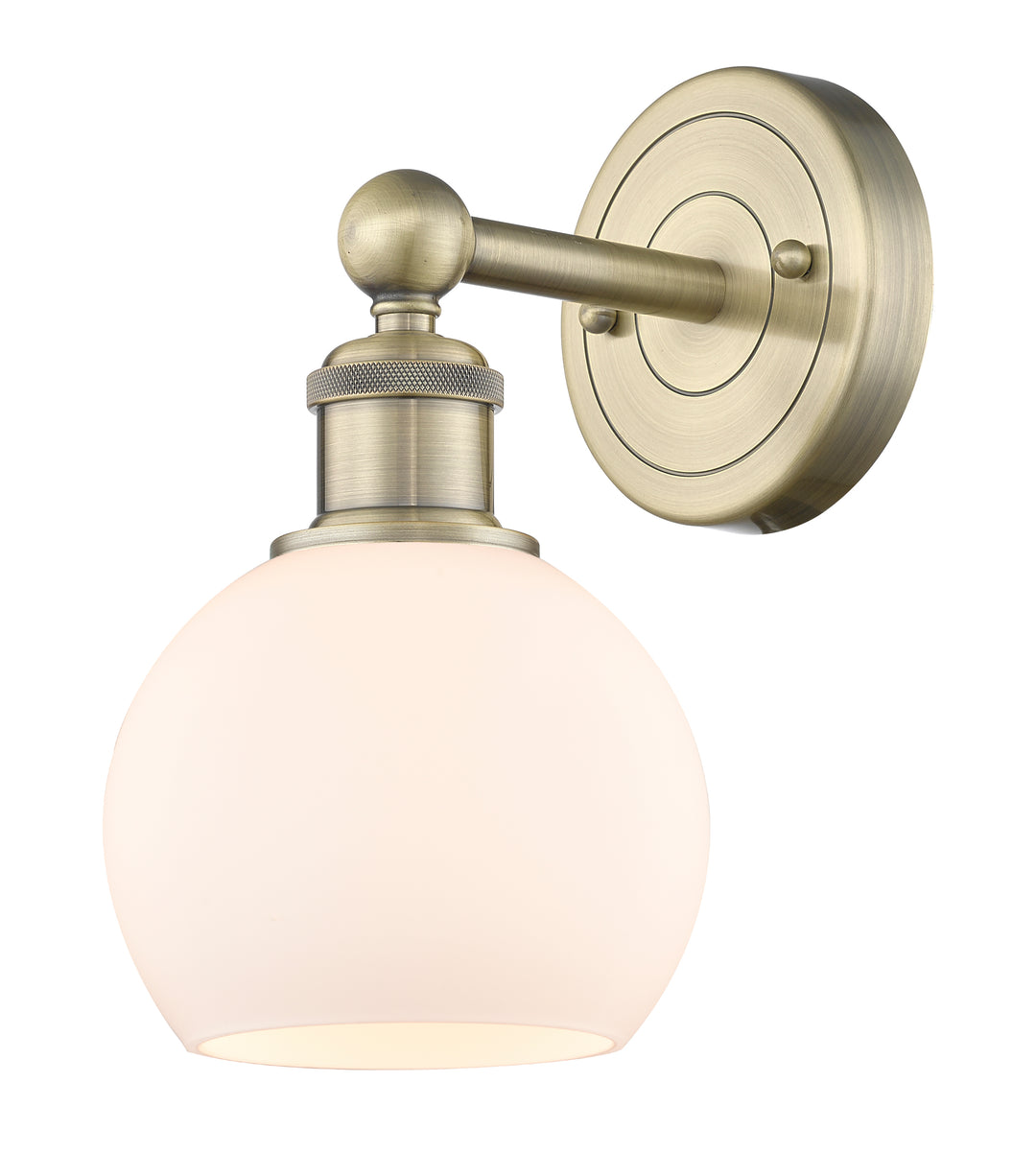 Innovations Lighting Athens 6" Sconce - Antique Brass Wall Sconces Innovations Lighting Matte White ; Glass Type: White  