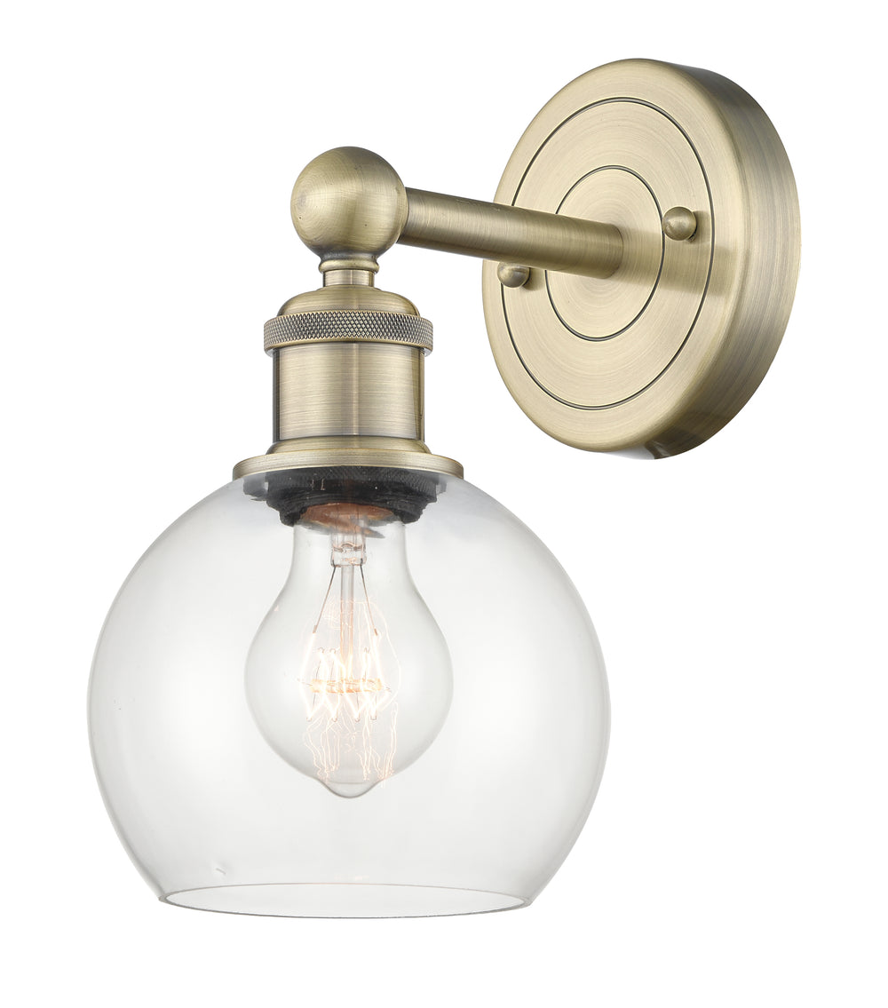 Innovations Lighting Athens 6" Sconce - Antique Brass Wall Sconces Innovations Lighting Clear ; Glass Type: Transparent  