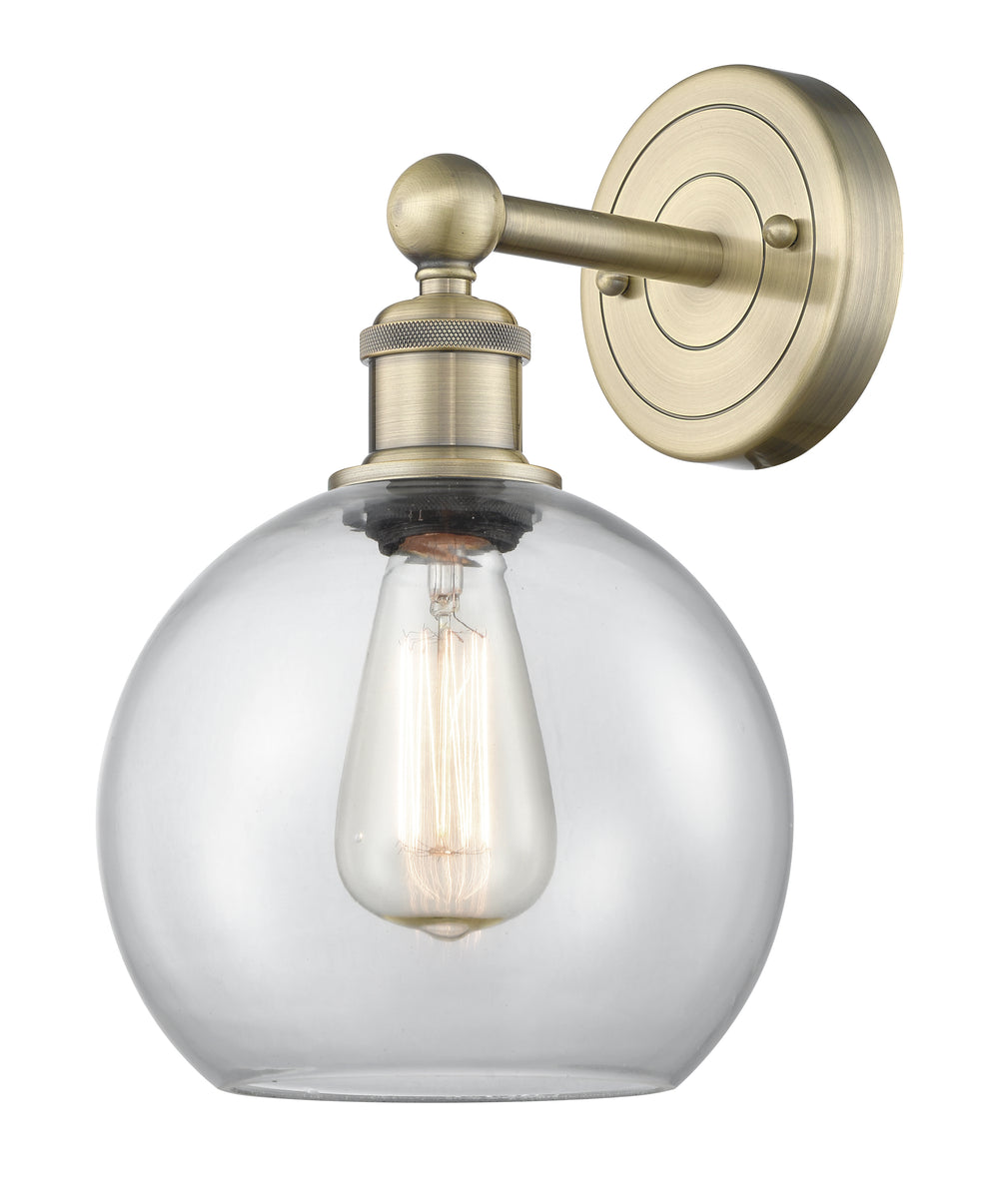 Innovations Lighting Athens 8" Sconce - Antique Brass Wall Sconces Innovations Lighting Clear ; Glass Type: Clear  