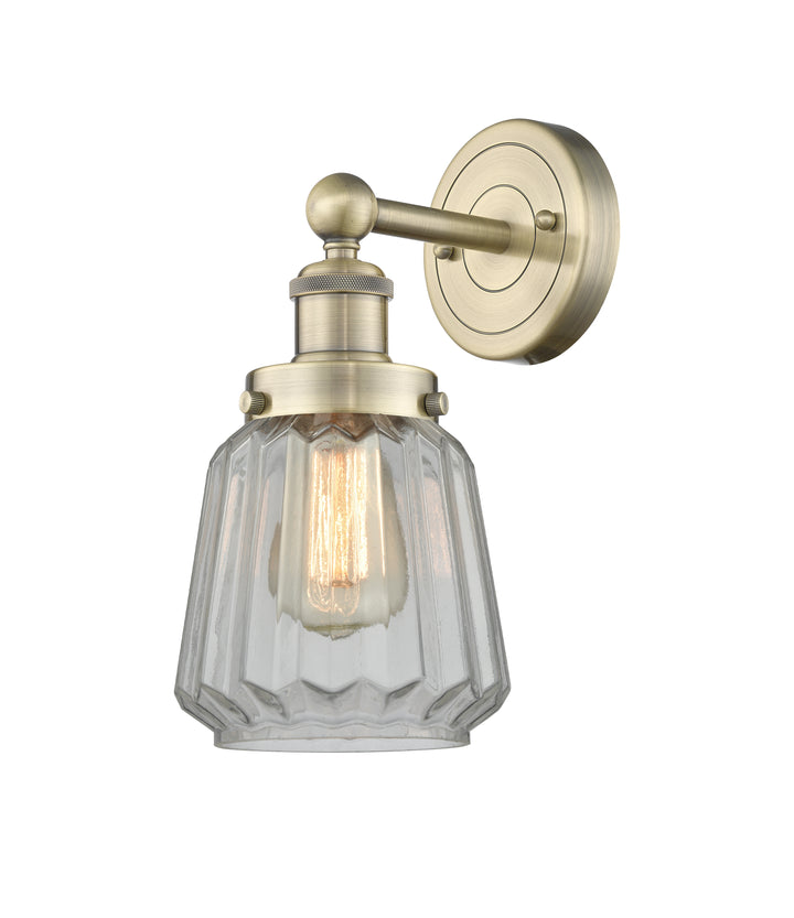 Innovations Lighting Chatham 6" Sconce - Antique Brass Wall Sconces Innovations Lighting Clear ; Glass Type: Transparent; Ribbed  