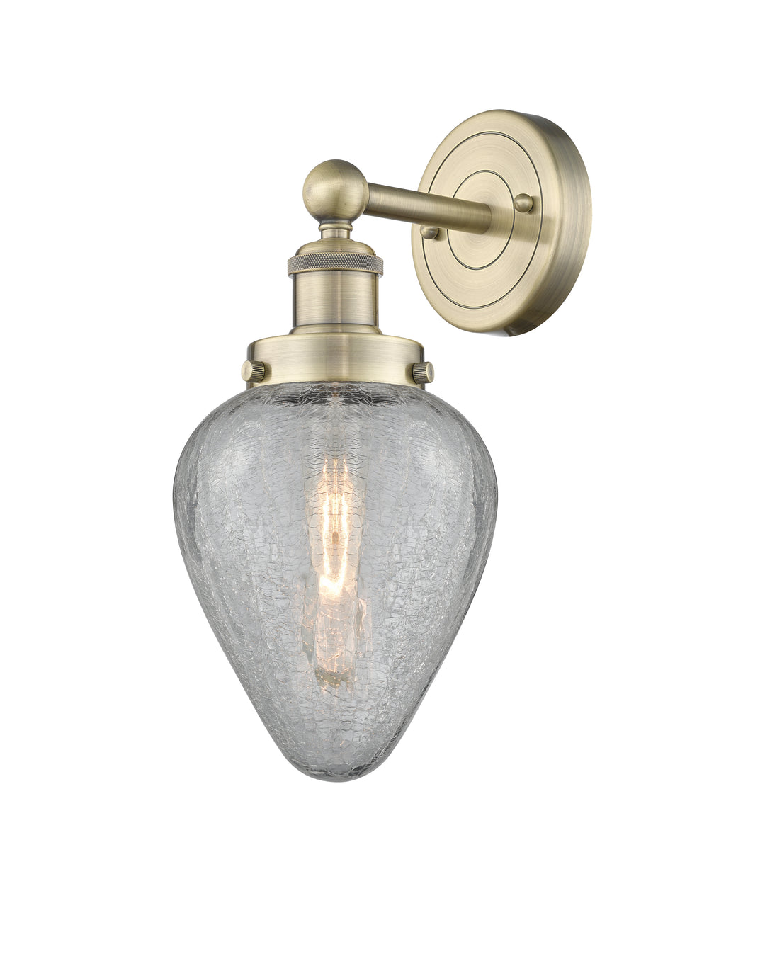 Innovations Lighting Geneseo 6" Sconce - Antique Brass Wall Sconces Innovations Lighting Clear Crackled ; Glass Type: Crackled  