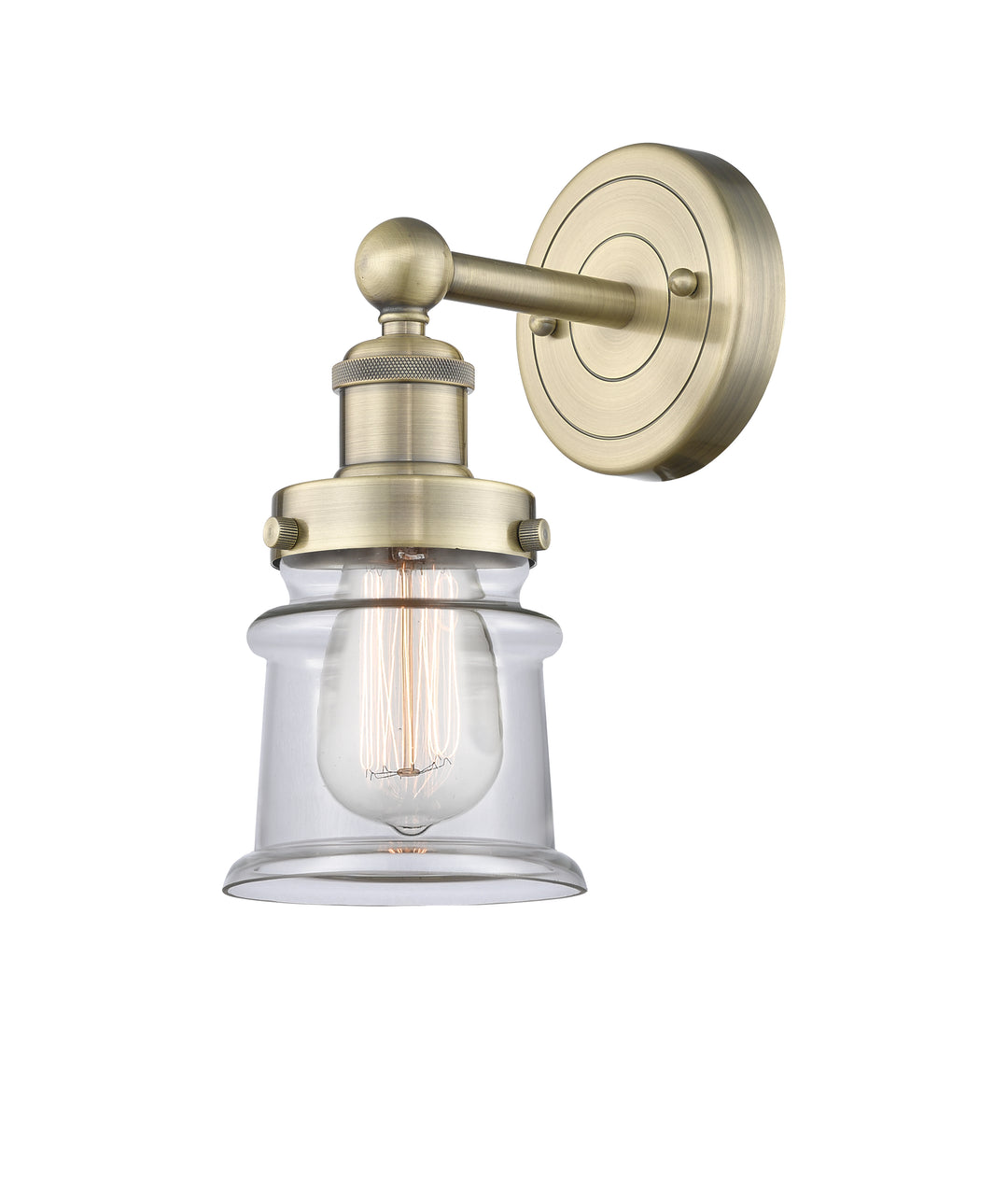 Innovations Lighting Canton 5" Sconce - Antique Brass Wall Sconces Innovations Lighting Clear ; Glass Type: Transparent  