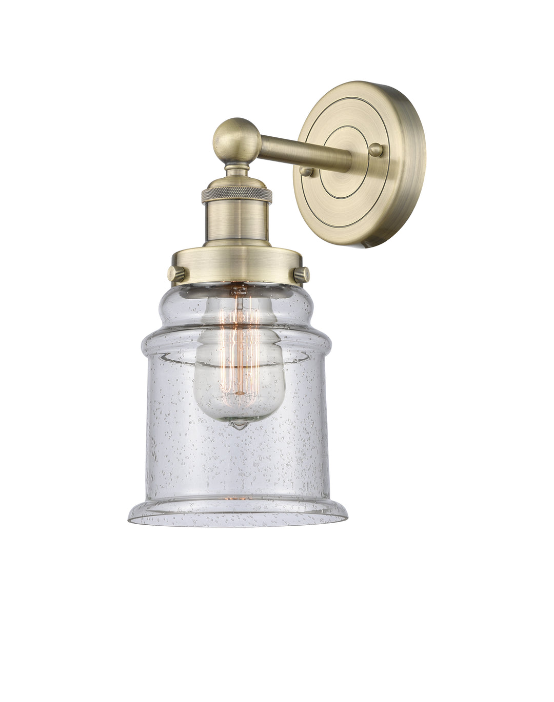 Innovations Lighting Canton 6" Sconce - Antique Brass Wall Sconces Innovations Lighting Seedy ; Glass Type: Seeded  