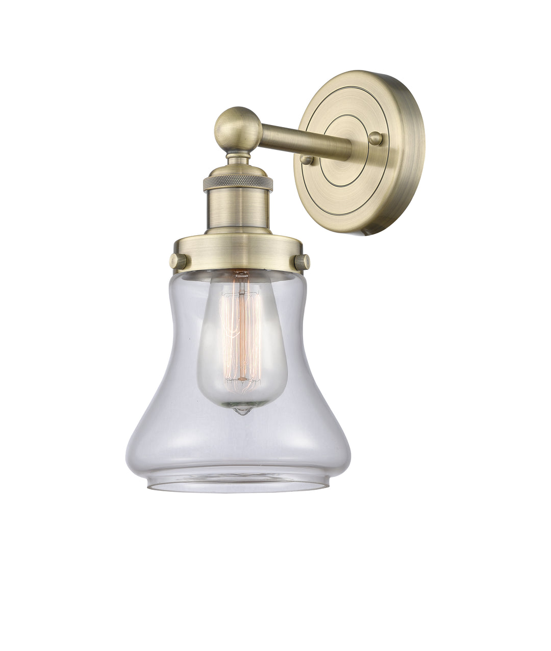 Innovations Lighting Bellmont 6" Sconce - Antique Brass Wall Sconces Innovations Lighting Clear ; Glass Type: Transparent; Ribbed  