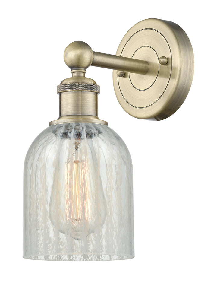 Innovations Lighting Caledonia 5" Sconce - Antique Brass Wall Sconces Innovations Lighting Mouchette ; Glass Type: Colorful  