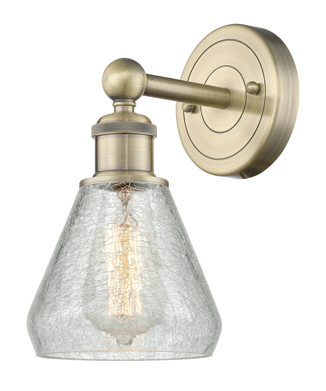 Innovations Lighting Conesus 6" Sconce - Antique Brass Wall Sconces Innovations Lighting Clear Crackle ; Glass Type: Crackled  