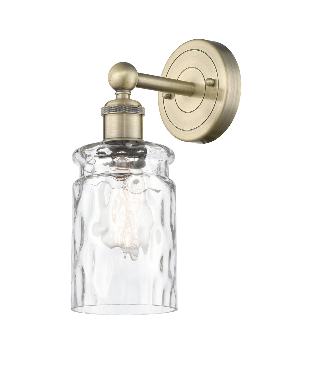 Innovations Lighting Candor 5" Sconce - Antique Brass Wall Sconces Innovations Lighting Clear Waterglass ; Glass Type: Frosted; Ribbed  