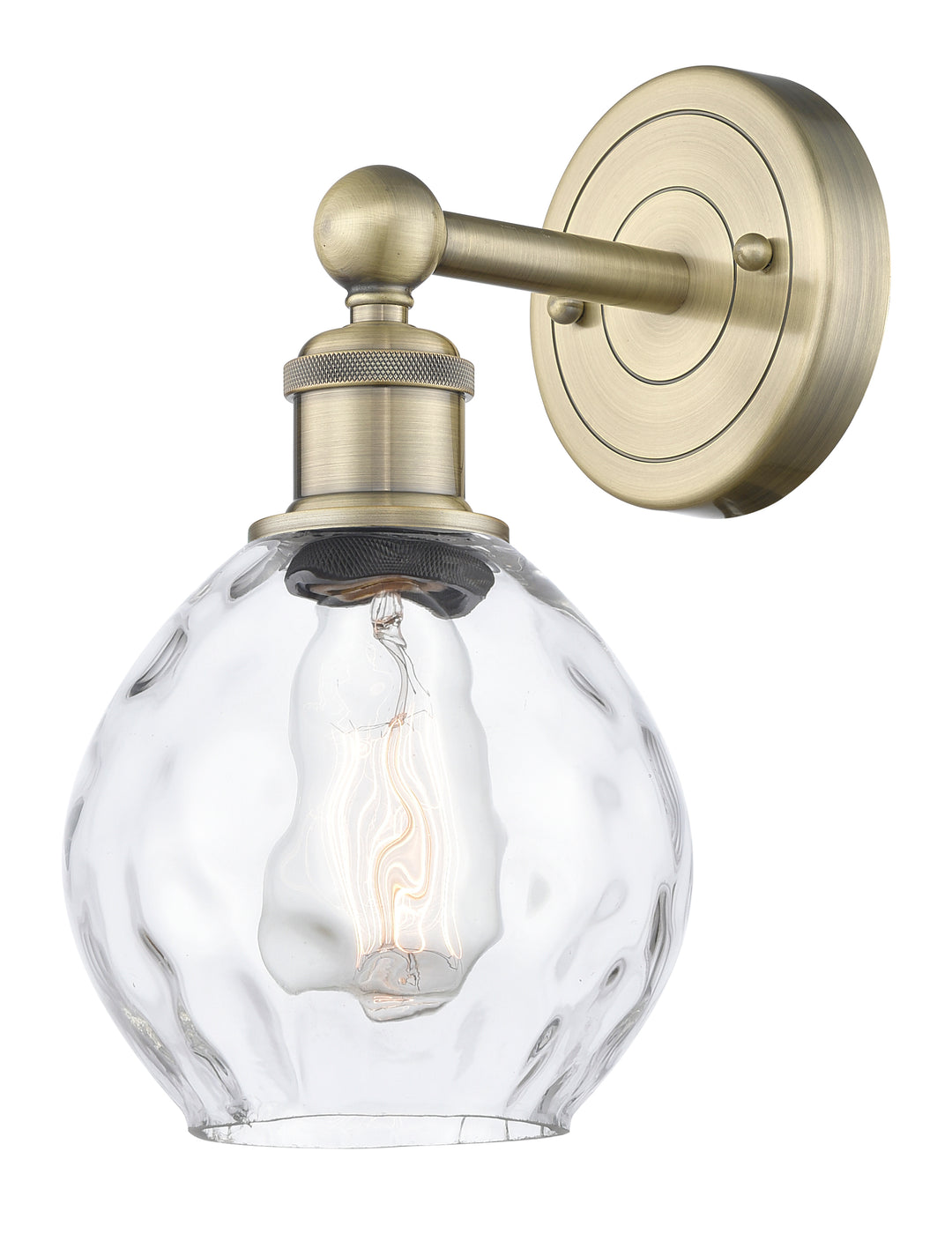 Innovations Lighting Waverly 6" Sconce - Antique Brass Wall Sconces Innovations Lighting Clear ; Glass Type: Water  