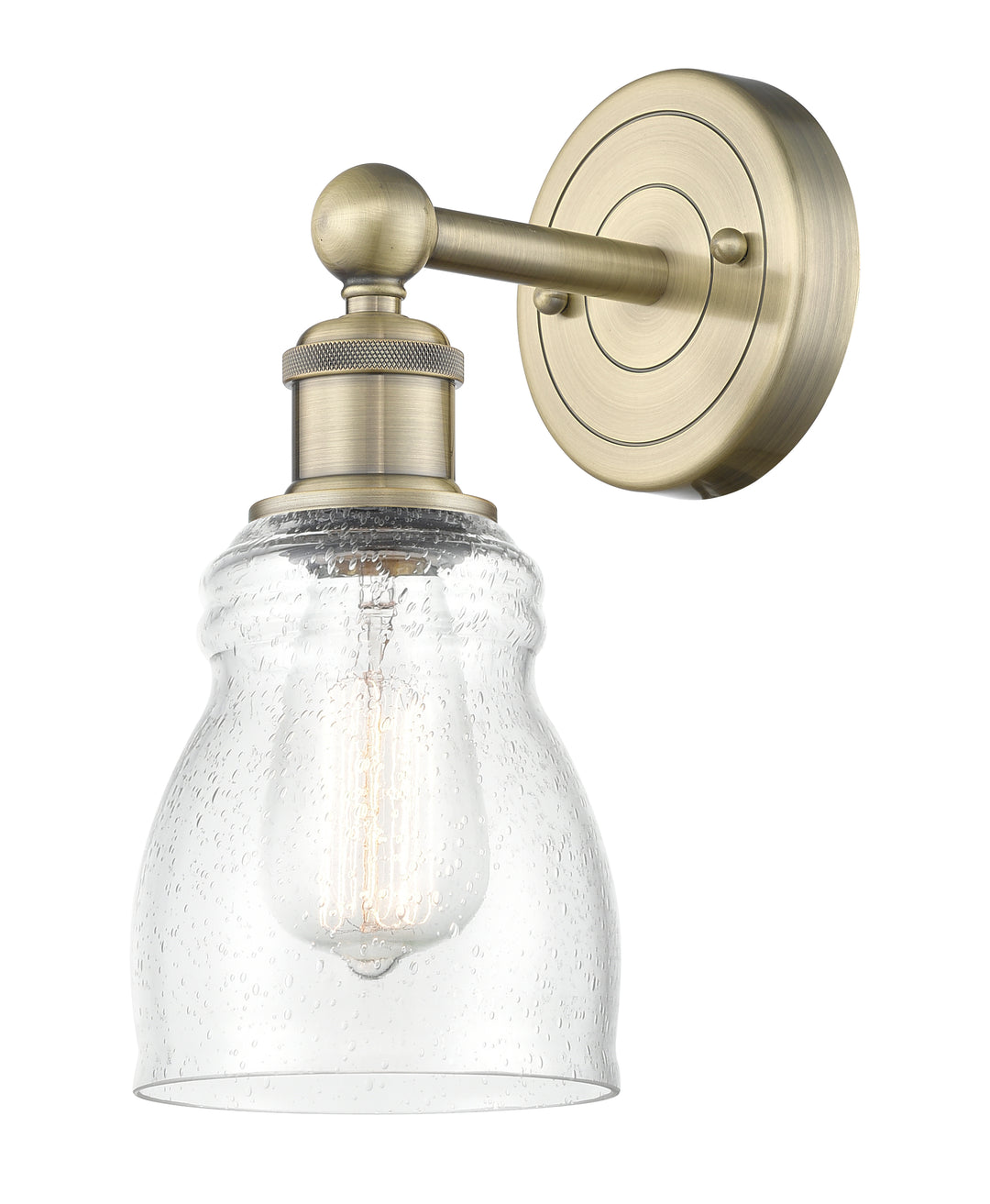 Innovations Lighting Ellery 5" Sconce - Antique Brass Wall Sconces Innovations Lighting Seedy ; Glass Type: Seeded  