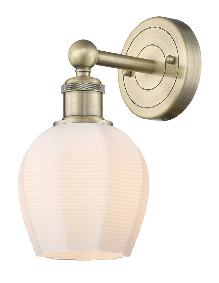 Innovations Lighting Norfolk 6" Sconce - Antique Brass Wall Sconces Innovations Lighting Matte White ; Glass Type: Frosted  