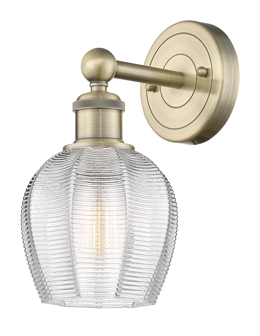 Innovations Lighting Norfolk 6" Sconce - Antique Brass Wall Sconces Innovations Lighting Clear ; Glass Type: Transparent  