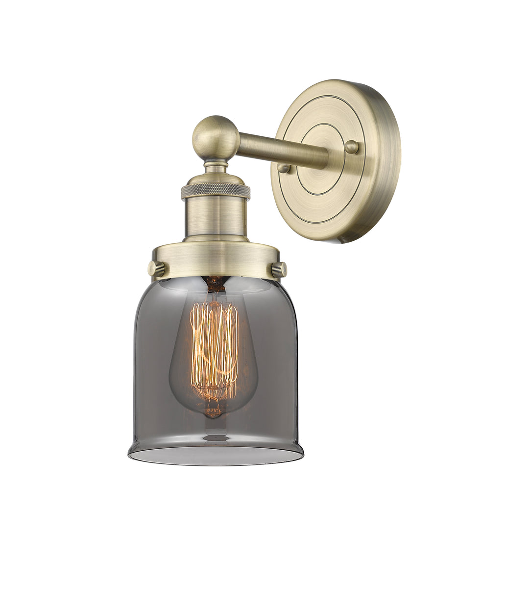 Innovations Lighting Bell 5" Sconce - Antique Brass Wall Sconces Innovations Lighting Light Smoke ; Glass Type: Colorful  