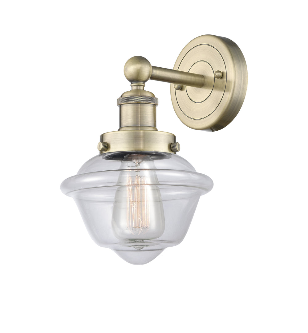 Innovations Lighting Oxford 7.5" Sconce - Antique Brass Wall Sconces Innovations Lighting Clear ; Glass Type: Transparent; Ribbed  