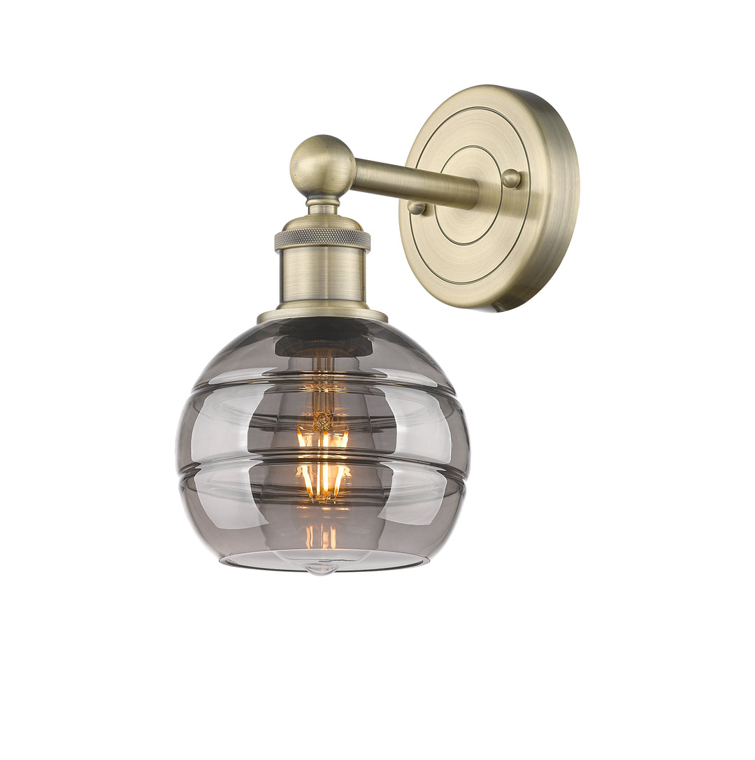 Innovations Lighting Rochester 6" Sconce - Antique Brass Wall Sconces Innovations Lighting Light Smoke ; Glass Type: Smoked  