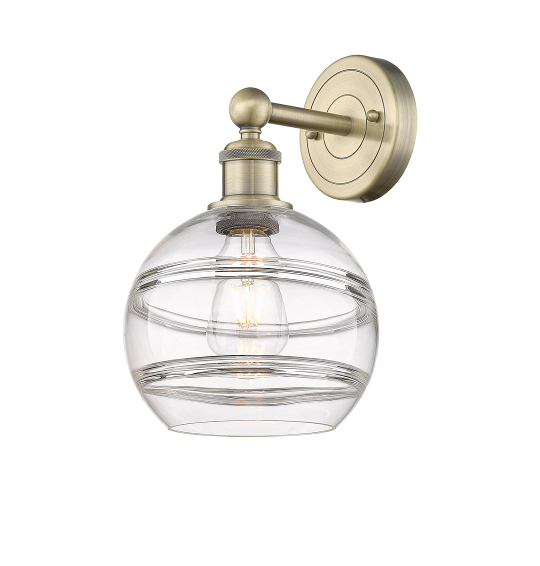 Innovations Lighting Rochester 8" Sconce - Antique Brass Wall Sconces Innovations Lighting Clear ; Glass Type: Clear  