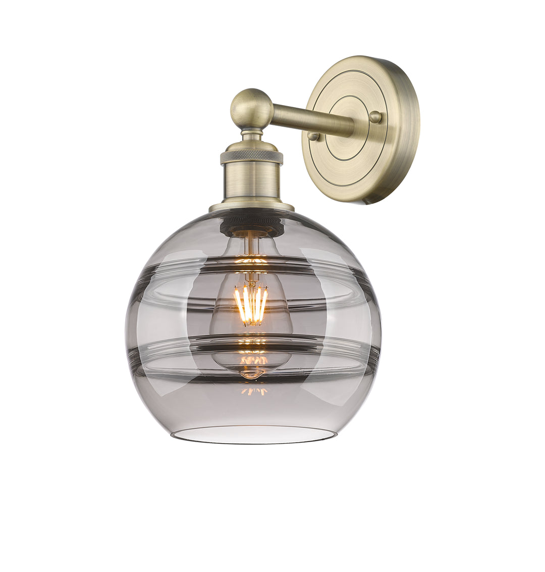 Innovations Lighting Rochester 8" Sconce - Antique Brass Wall Sconces Innovations Lighting Light Smoke ; Glass Type: Smoked  