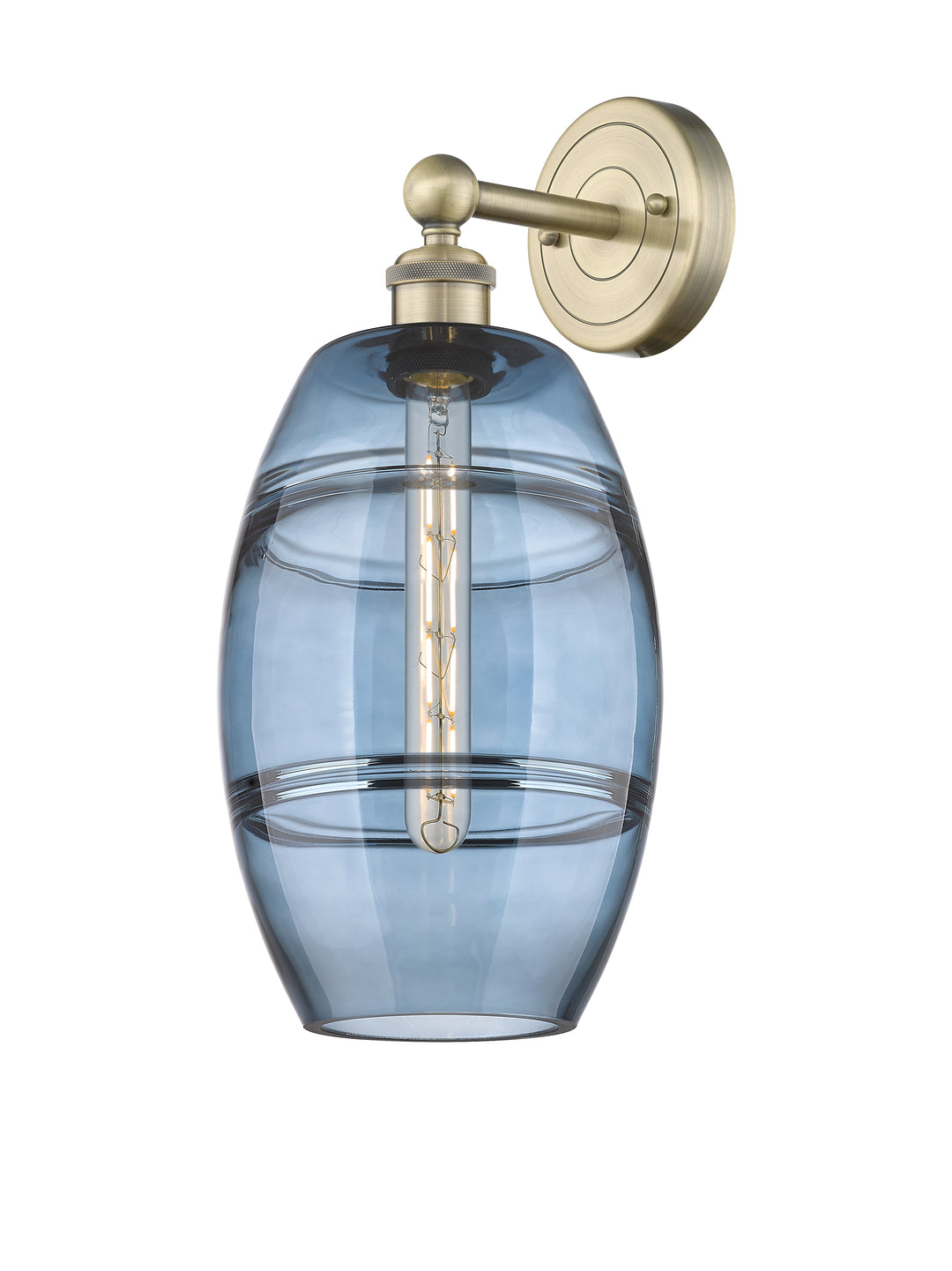 Innovations Lighting Vaz 8" Sconce - Antique Brass Wall Sconces Innovations Lighting Blue  ; Glass Type: Blue  