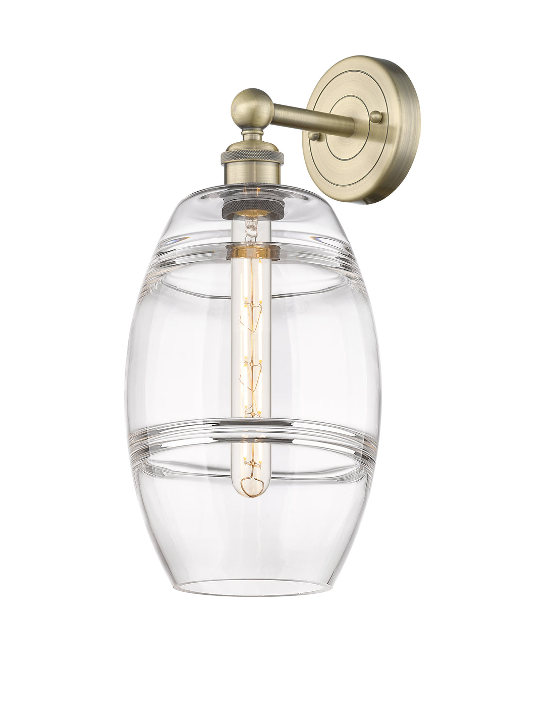 Innovations Lighting Vaz 8" Sconce - Antique Brass Wall Sconces Innovations Lighting Clear ; Glass Type: Clear  