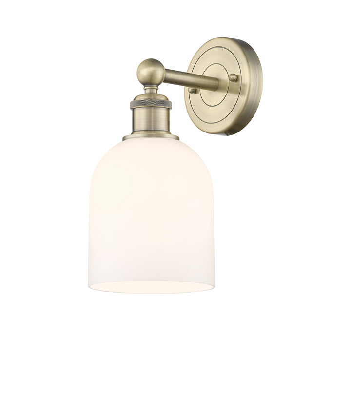 Innovations Lighting Bella 6" Sconce - Antique Brass Wall Sconces Innovations Lighting White ; Glass Type: White  