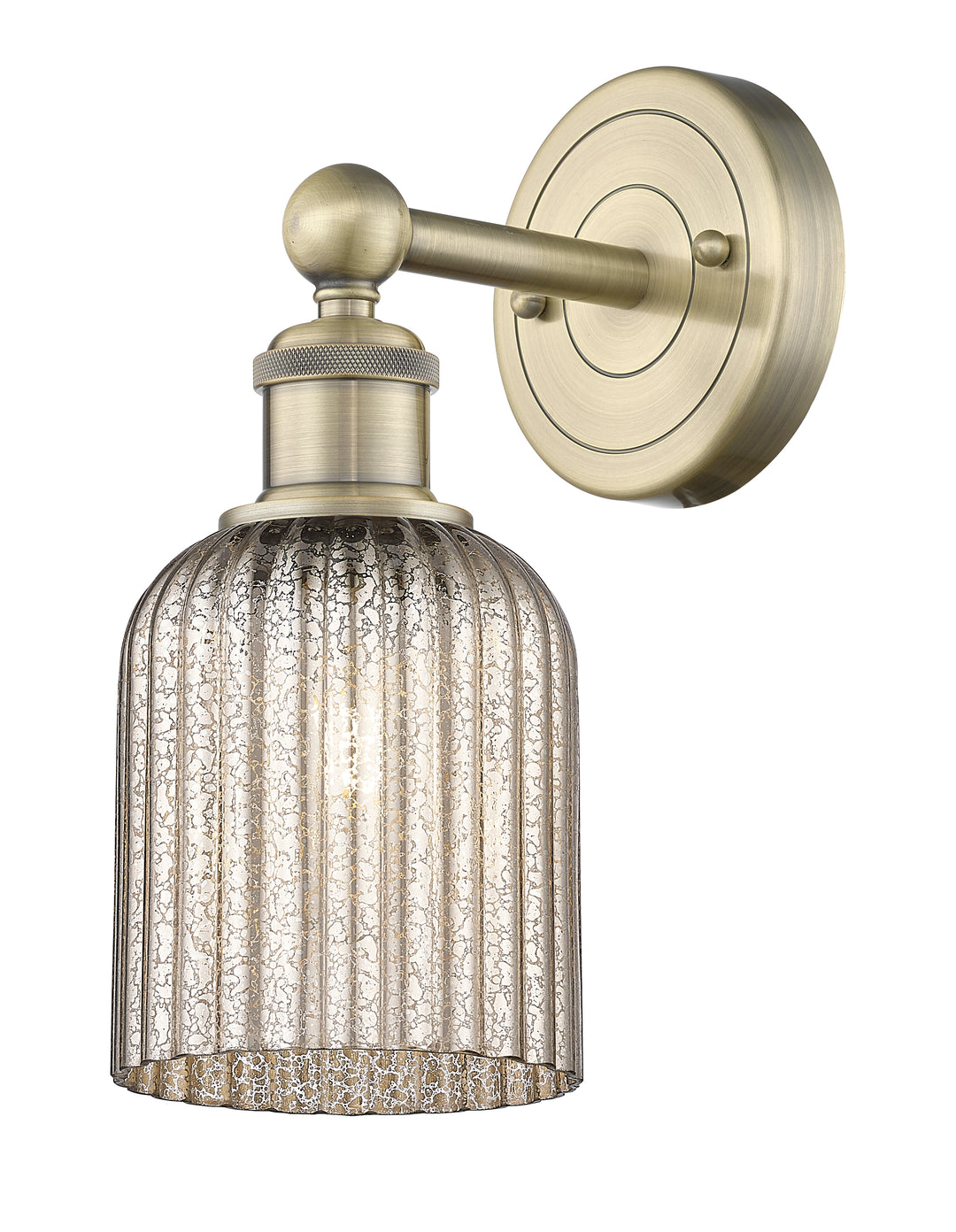 Innovations Lighting Bridal Veil 5" Sconce - Antique Brass Wall Sconces Innovations Lighting Mercury ; Glass Type: Mercury; Ribbed  