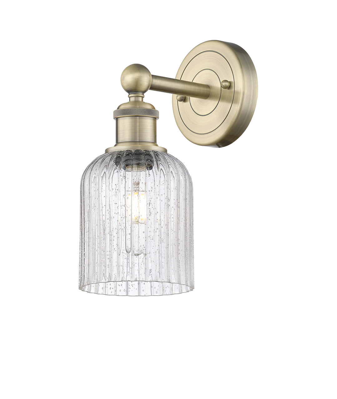 Innovations Lighting Bridal Veil 5" Sconce - Antique Brass Wall Sconces Innovations Lighting Seedy ; Glass Type: Seedy; Ribbed  