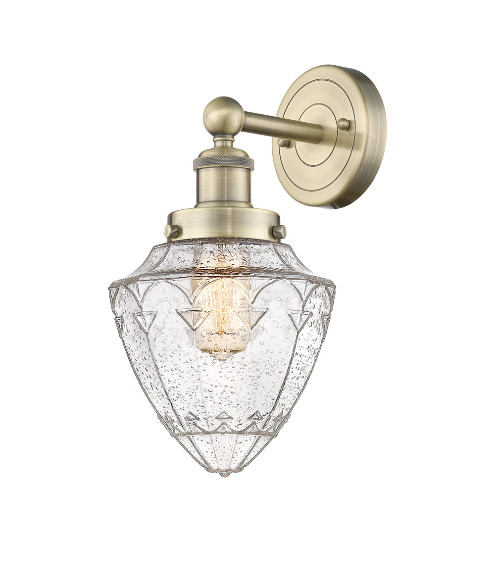 Innovations Lighting Bullet 7" Sconce - Antique Brass Wall Sconces Innovations Lighting Seedy ; Glass Type: Seeded  