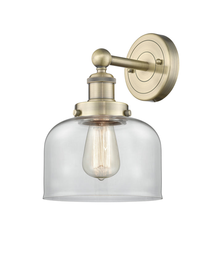 Innovations Lighting Bell 8" Sconce - Antique Brass Wall Sconces Innovations Lighting Clear ; Glass Type: Transparent; Ribbed  