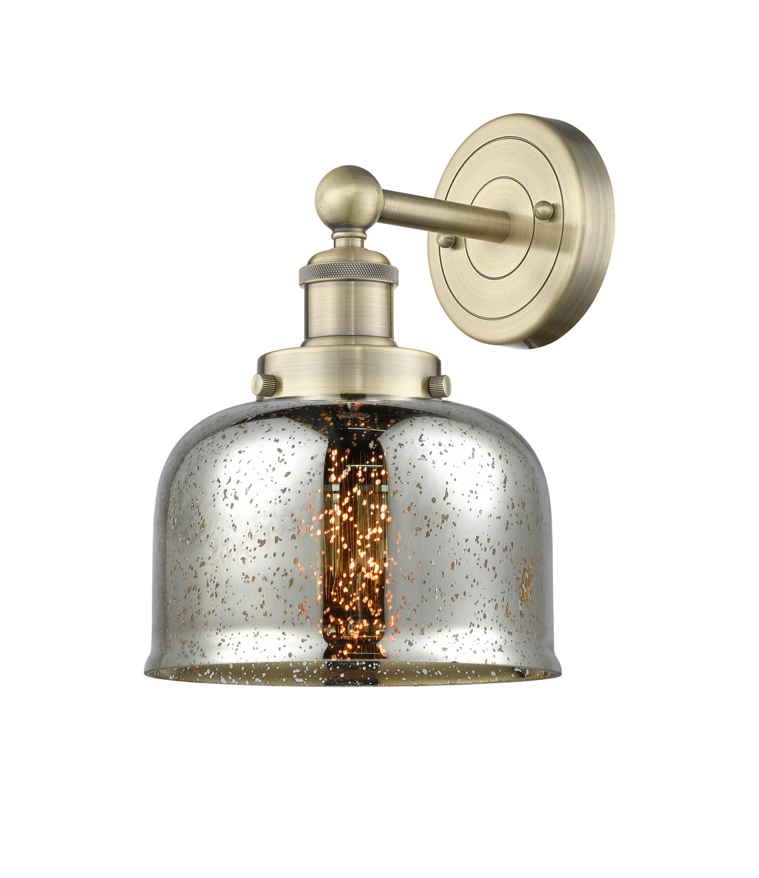 Innovations Lighting Bell 8" Sconce - Antique Brass Wall Sconces Innovations Lighting Silver Plated Mercury ; Glass Type: Mercury  