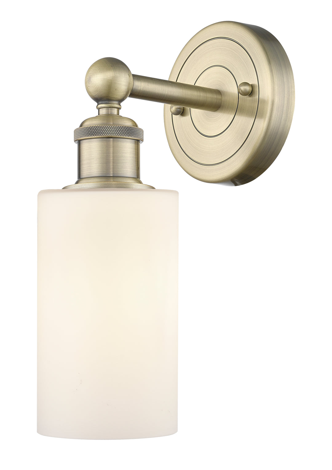 Innovations Lighting Clymer 4" Sconce - Antique Brass Wall Sconces Innovations Lighting Matte White ; Glass Type: White  