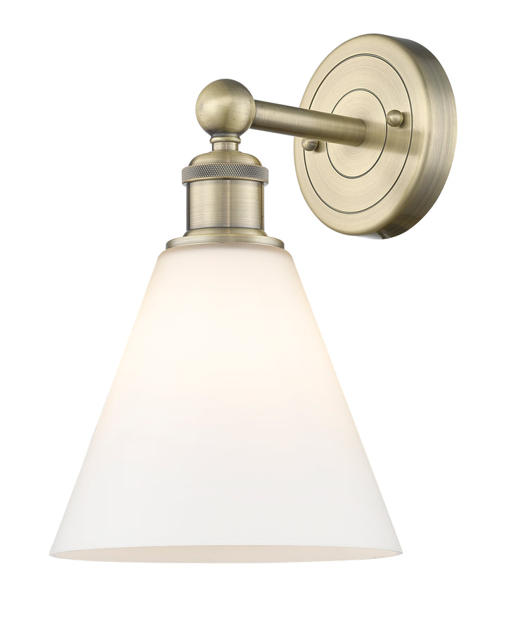 Innovations Lighting Berkshire Glass 8" Sconce - Antique Brass Wall Sconces Innovations Lighting Matte White ; Glass Type: White  