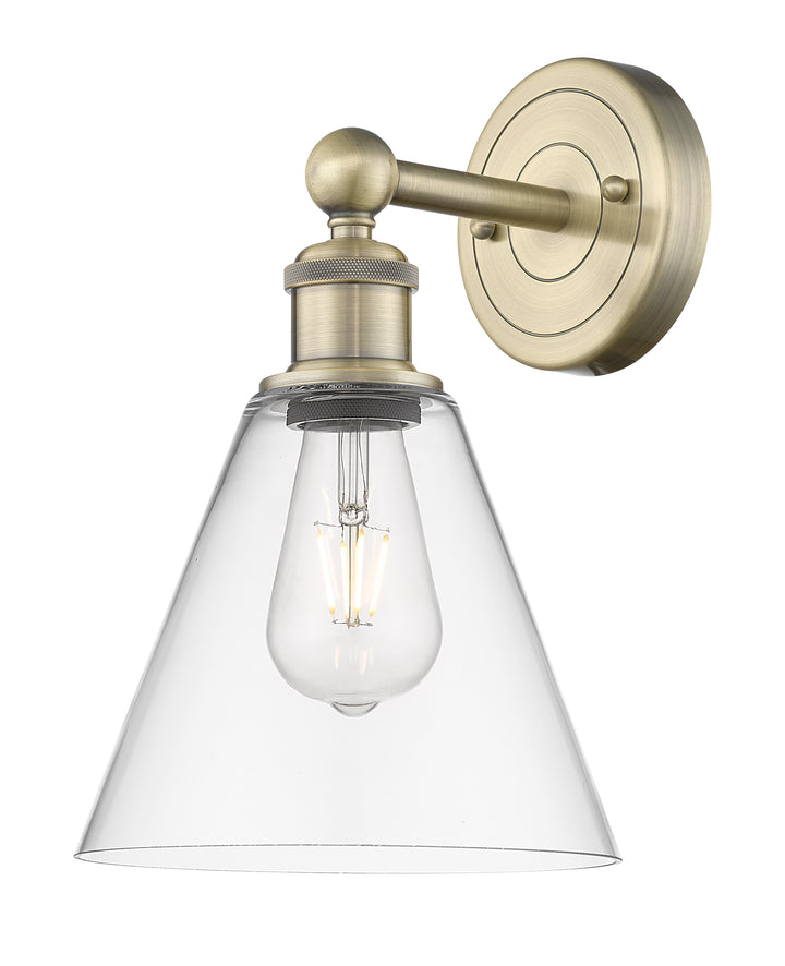 Innovations Lighting Berkshire Glass 8" Sconce - Antique Brass Wall Sconces Innovations Lighting Clear ; Glass Type: Clear  