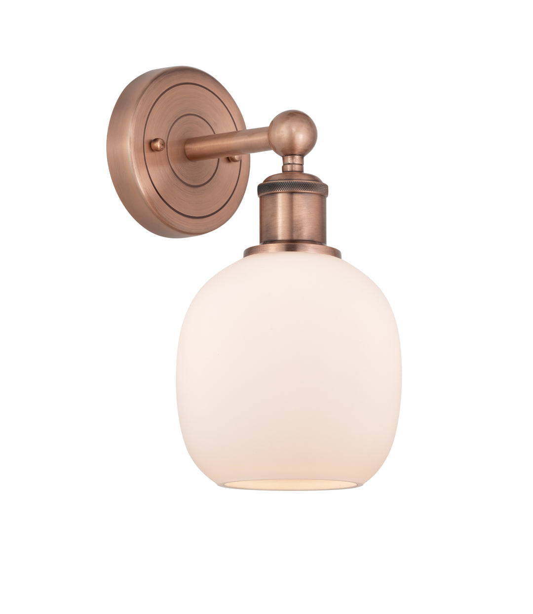 Innovations Lighting Belfast 6" Sconce - Antique Copper Wall Sconces Innovations Lighting Matte White ; Glass Type: White  